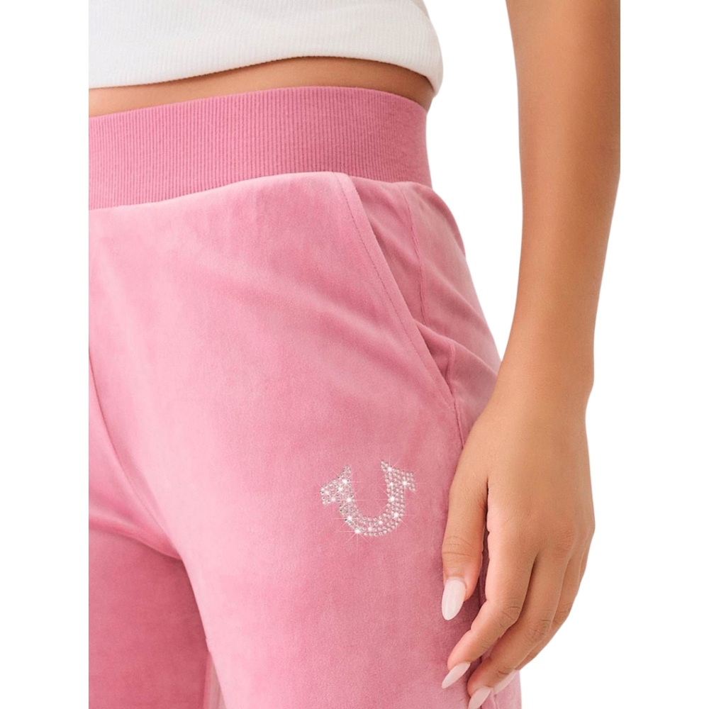 TRUE RELIGION CRYSTAL STRAIGHT LEG SWEAT PANT  BABY PINK SZ XXL - Picture 3 of 9